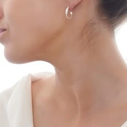 Molten Silver Hoops -Silver Store E5372 04