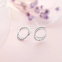 Woven Desire Earrings -Silver Store E5395 01