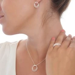 Woven Desire Earrings -Silver Store E5395 02