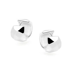 Faceted Hoops -Silver Store E5419 03