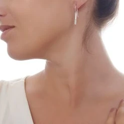 Sparkling Pillar Earrings -Silver Store E5422 04