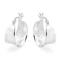 Wide Hammered Hoops (Small) -Silver Store E5453 03