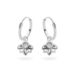 Lotus Charm Hoops