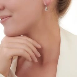 Lotus Charm Hoops -Silver Store E5454 02