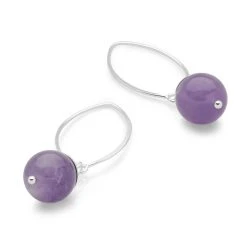 Amethyst Bauble Earrings -Silver Store E5473 03