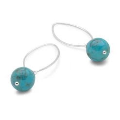 Turquoise Bauble Earrings -Silver Store E5475 03