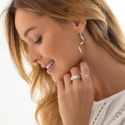 Savannah Twist Earrings -Silver Store E5490 02