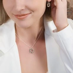 Daisy Wreath Earrings -Silver Store E5529 04