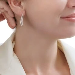 Chain Link Hoops -Silver Store E5536 02