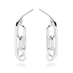 Chain Link Hoops -Silver Store E5536 03