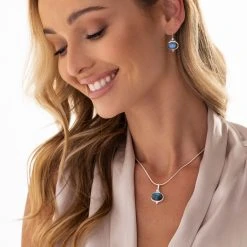 Ocean Depths Earrings (Labradorite) -Silver Store E5552 02