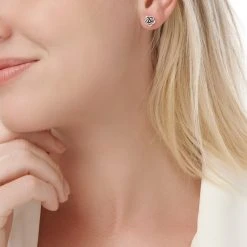 Midnight Rose Studs -Silver Store E5570 02