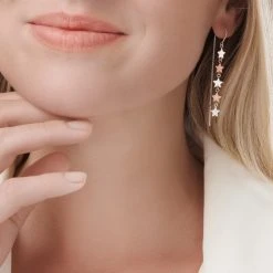 Golden Star Willow Earrings -Silver Store E5584 02