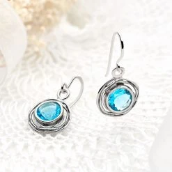 Blue Mirage Earrings -Silver Store E5586 01