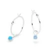 Opal Dot Charm Hoops (Blue)