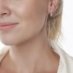 Squared Hoops -Silver Store E5657 02