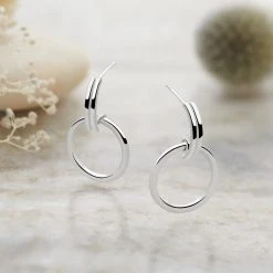 Midi Halo Earrings -Silver Store E5670 01