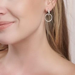 Midi Halo Earrings -Silver Store E5670 02