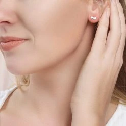 Bowtie Studs -Silver Store E5673 02