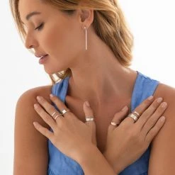 Pinstripe Earrings -Silver Store E5678 02