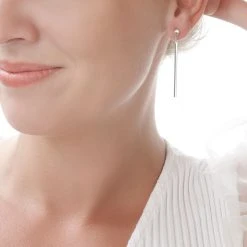 Pinstripe Earrings -Silver Store E5678 04