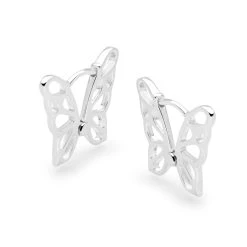 Butterfly Swing Hoops -Silver Store E5690 03