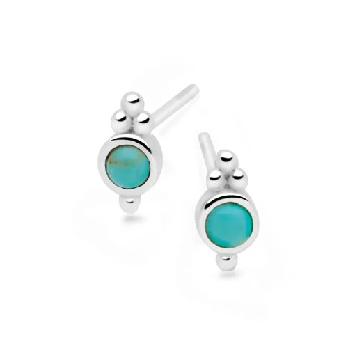Baby Blue Studs -Silver Store E5703