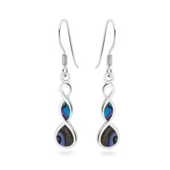 Abalone Infinity Earrings -Silver Store E5724 03