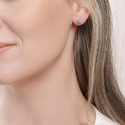 Larimar Beam Studs -Silver Store E5776 02