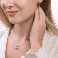 Turquoise Priti Studs -Silver Store E5813 02