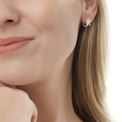 Sparkling Starfish Hoops -Silver Store E5831 02