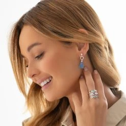 Blue Bay Earrings -Silver Store E5852 02