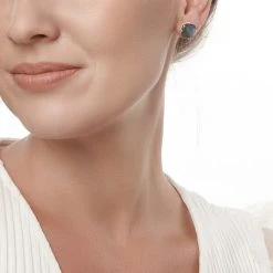 Labradorite Cushion Earrings -Silver Store E5856 02