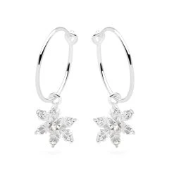 Snowflake Charm Hoops