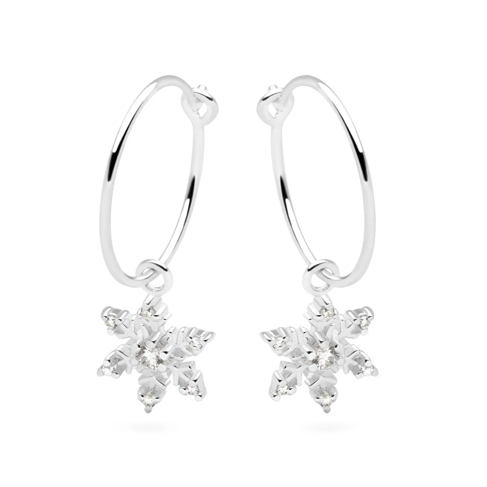 Snowflake Charm Hoops 1 Snowflake Charm Hoops