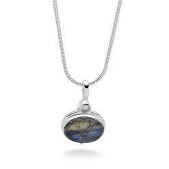 Ocean Depths Pendant (Labradorite) -Silver Store P1038 03