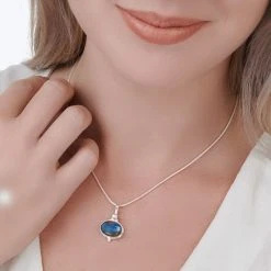 Ocean Depths Pendant (Labradorite) -Silver Store P1038 04