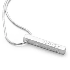 Personalised Bar Pendant (Brushed) -Silver Store P2296 01