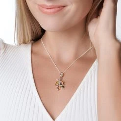 Flame Tree Pendant -Silver Store P2766 02