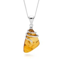 Amber Aura Pendant -Silver Store P2769 03