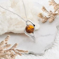 Amber Celeste Pendant -Silver Store P2775 01