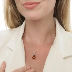 Sunset Owl Pendant -Silver Store P2777 02