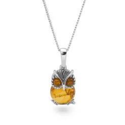 Sunset Owl Pendant -Silver Store P2777 03