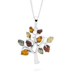 Amber Tree Pendant -Silver Store P2779 03
