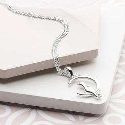 Cat In Moon Pendant -Silver Store P2799 01
