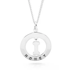 Personalised Doggy Pendant -Silver Store P2933 03