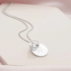 Personalised September Pendant -Silver Store P2945 01