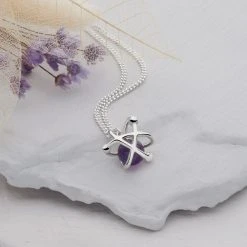Amethyst Orbit Pendant -Silver Store P2989 01