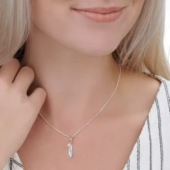 Enchanted Feather Pendant -Silver Store P2994 02