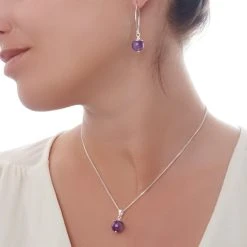 Amethyst Bauble Pendant -Silver Store P3001 02